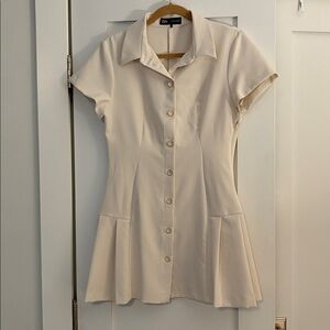 Zara Beige Short Sleeve Dress